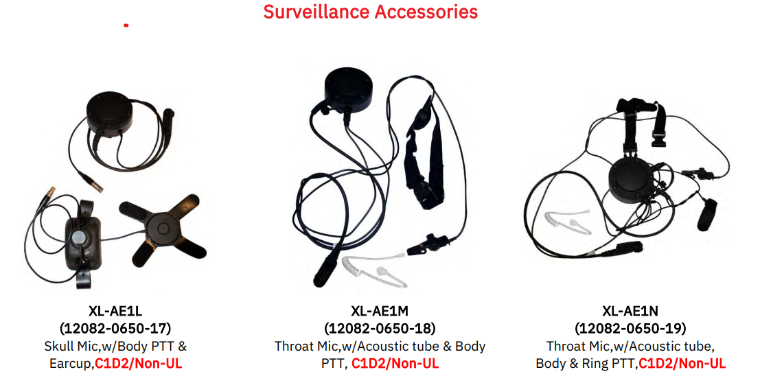 Skull Mic, Body PTT, XL-AE1L for L3Harris XL-200P Radios
