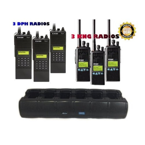 Combo Charger, 6-Bay for 3 DPH and 3 KNG Radios