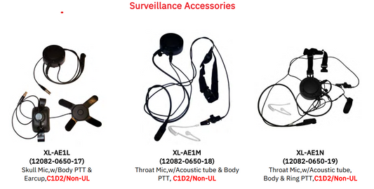Throat Mic with Body PTT, XL-AE1N for L3Harris XL-200P, XL-185P Series Radios