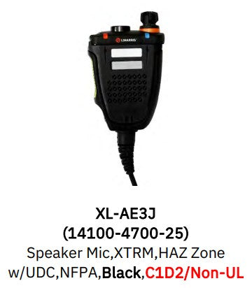 Fire Rated Black Speaker Mic, XL-AE3J for Harris XL-150P/185P/200P/400P Series Radios (Copy) (Copy)