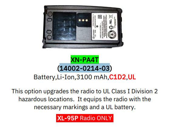 XL-95P Portable P25  VHF/UHF & 700/800 L3Harris Portable Radio