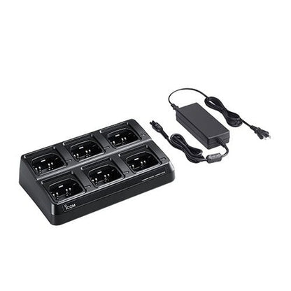 Six Bay Desktop Charger, BC214 for iCOM F3400/F4400, F7010/F7020 Series Radios