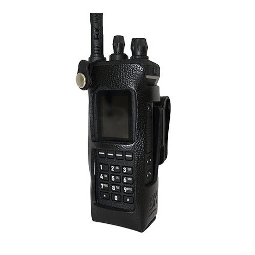 Leather Keypad Open Holster with D-Swivel for BKR9000 Radios BKR0420